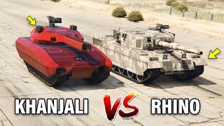 GTA 5 ONLINE - KHANJALI VS RHINO TANK (WHICH IS BEST?)