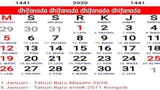 Kalender 2020 lengkap dengan hari libur