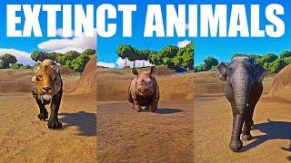 Extinct Species Speed Race in Planet Zoo included Deinotherium,  Smilodon Fatalis, Teleoceras