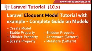 Laravel Eloquent Model Tutorial with example - Complete Guide on Eloquent Model in Laravel 10