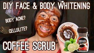 DIY FACE & BODY WHITENING COFFEE SCRUB TO GET RID OF BODY ACNE & CELLULITE