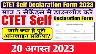 ctet self declaration 2023 | self declaration form ctet | सीटेट का घोषणा पत्र निकाले |