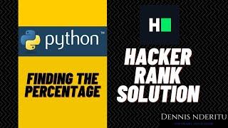 Python Finding the Percentage - HackerRank