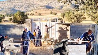 Installing the courtyard door by Zohra and Master Maher