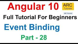 Angular 10 Tutorial #28 - Event Binding in Angular | Angular 10 Tutorial For Beginners
