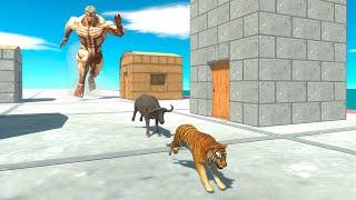 Run Away from Armored Titan - Animal Revolt Battle Simulator