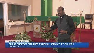 Pastor Reacts After Chase Suspect Crashes Funeral Service