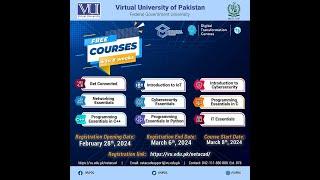 Free Courses | 4 to 8 Weeks | Cisco | Virtual University of Pakistan | Get Free Certificate | VU