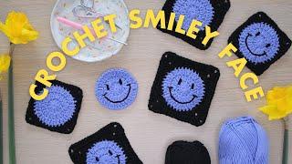 smiley face crochet tutorial (my tricks for a perfect circle into granny square!)