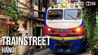 Hanoi Trainstreet (Close-up Train View) -  Vietnam [4K HDR] Walking Tour