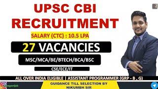 UPSC CBI RECRUITMENT 2024 | Freshers / Exp | CTC ₹10 LPA | WITHOUT GATE | #govtjobs #cbi #govtjobs