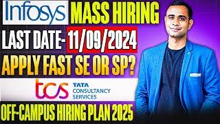 Infosys Mass Hiring | Last date 11/09/24 | System Engineer or Specialist Programmer 