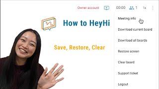 How to Save, Clear and Restore your Interactive Whiteboard on HeyHi