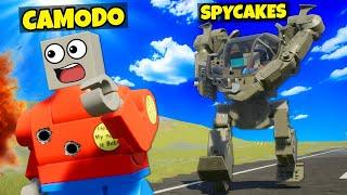 Spycakes Used a LEGO POLICE MECH to Chase Me in Brick Rigs Multiplayer!