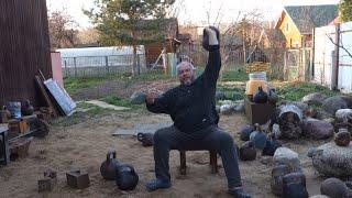 СИЛОВОЙ РЫВОК СИДЯ 35 СМ С ГИРЕЙ 40 КГ ЛЕВОЙ 4 РАЗА 40 KG KETTLEBELL MUSCLE SNATCH SEATED 35 CM 4 RE