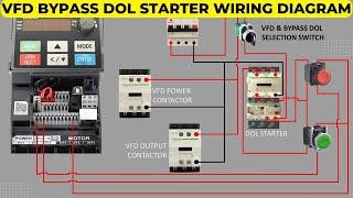  vfd bypass dol starter control wiring diagram | VFD Bypass With DOL  | vfd control wiring | Hindi