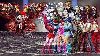 [KOF Mugen] Yagami Black Hole "Updated" Vs 16 Ultimate Female Fighters Team | 1 Vs 16