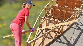 Amazing Building a Simple Homemade BOAT in the Backyard with a Golden HandyGirl