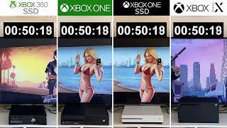 XBOX 360 SSD VS XBOX ONE FAT HDD VS XBOX ONE SLIM SSD VS SERIES X | GTA 5