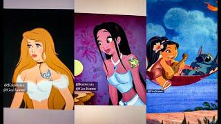 Disney Princesses Glowup Tiktok Cartoon Art V6 Tiktok Ironic Art Memes #6