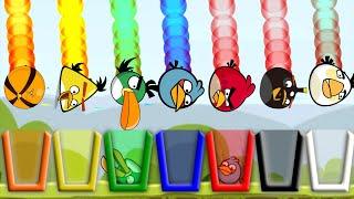 Angry Birds Drink Water - SKILL GAME SHOOTING COLOR BIRDS TO RAINBOW WATER CUP!