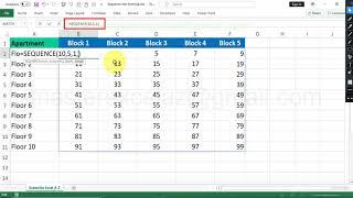 SEQUENCE function in Excel | excel new formulas 2020