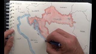 ASMR - Drawing a Map of Croatia - Australian Accent - Chewing Gum & Describing in a Quiet Whisper