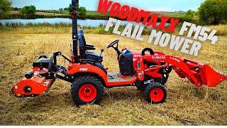 Kubota BX23s with Woodmaxx FM54 Flail Mower vs tall weeds