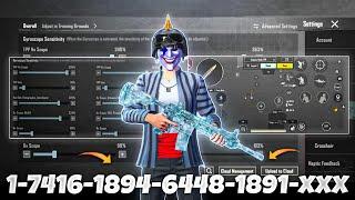 New Update 3.4Best Sensitivity Code + Control Settings Pubg Mobile/Bgmi Sensitivity 2024