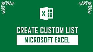 How to Create Custom List on Microsoft Excel | Tamil Tech Pistha