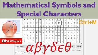 How to insert mathematical symbols in origin