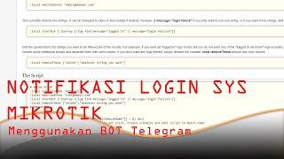 Notifikasi Login Sytem Mikrotik Menggunakan Bot Telegram