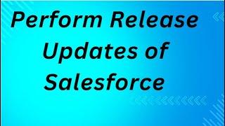 Perform Release Updates of Salesforce