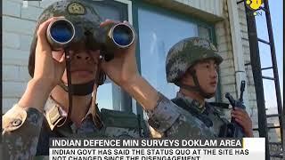 Indian Minister of Defence Nirmala Sitharaman surveys Doklam area