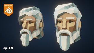 Low Poly Old Face in Blender 4.x - ep. 131