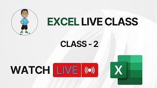 Excel Live Class - 2 | DevelopersGuides Live Stream | #excel #exceltips #exceltutorial #msexcel
