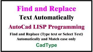 how to find and replace text automatically | in autocad using lisp | CTL94