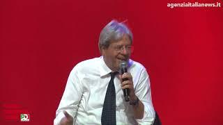 GENTILONI FISCHIATO ALLA FESTA DELL'UNITÀ APPENA PARLA DI ITALIA VIVA NEL CAMPO LARGO