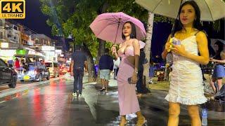 [4K] Beach Road Pattaya! Thailand nightlife street walk around. So Many pretty freelancers!