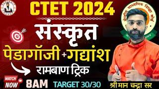 #ctet  JULY 2024 | CTET SANSKRIT पेडागॉजी + गद्यांश SANSKRIT PEDAGOGY MCQs  |BY CHANDRASIR SANSKRIT