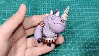 Clay Art| 手工自製飢荒犀牛兄弟軟陶泥教學 Sculpting Don't Starve Rhinocebro - Polymer Clay (Fimo) Tutorial