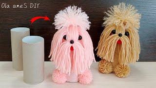 ️ Симпатичная СОБАЧКА из Втулки и Ниток  The Best Yarn Dog - How to Make  Ola ameS DIY