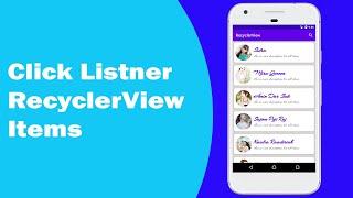 RecyclerView - CLick Listner on RecyclerView + CardView Android Studio | Beautiful RecyclerView