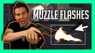 MUZZLE FLASH GUN EFFECTS IN RESOLVE 17 - Fusion VFX Tutorial for Beginners