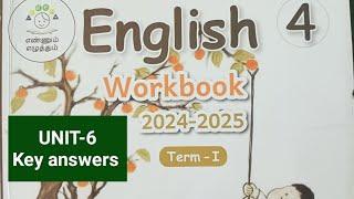 4th std term1 English Unit-6 Workbook key answers...2024-25