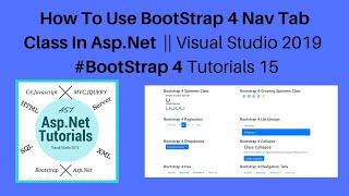 How to use bootstrap 4 nav tab class in asp.net || visual studio 2019 #bootstrap 4 tutorials 15