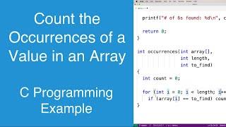 Count the Occurrences of a Value in an Array | C Programming Example