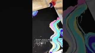 Fluorescent colours￼ in Fluid art. The process High flow ￼