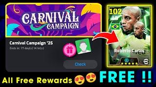 eFootball™ 2025 New Carnival Campaign Rewards !! Free Coins, Objectives & Login Present & Bonus 