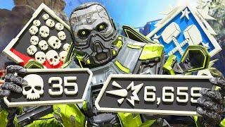 ABSOLUTELY INSANE Caustic 35 KILLS and 6,659 Damage Apex Legends Gameplay Season 20